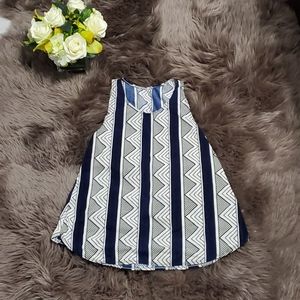 White and Blue Sleeveless Top